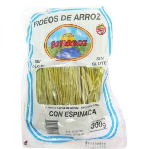 Fideos De Arroz - Espinaca Sin Tacc X 300 Grs - Soyarroz